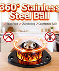 Black Stainless Steel Self Adhesive Caster Wheels 12 Pack No Drill Needed 45 Lbs Per Wheel 360 Degree Swivel Mini Rollers For Kitchen Appliances Trash Cans And Small Furniture