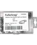 FullerKreg 1/4 in stainless steel medium split lock washers, 100 pcs in plastic case