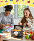 Wooden Pencil Dispenser For Classroom And Home Office Holds Up To 200 Pencils Compact 9.5 By 6.7 By 5 Inches Desk Organizer on table