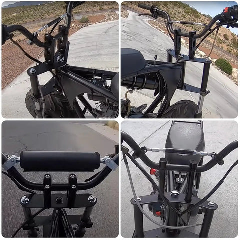 7/8 Inch Handlebar Risers Clamp for Dirt Bikes and Mini Bikes, Black Heavy Duty Aluminum, Installed on 22mm Mount Razor MX Series