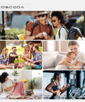 Collage of different bags: travel, picnic, maternity, home storage, gym, each used by people in various settings, showcasing versatility.