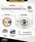 Inside Pipe Cutter Kit For PVC Pipe 2 Diamond Grit Cutting Wheels Quick Connect Shaft With Depth Scale Guide Disc And Hex Wrench Screwdriver For Pro Grade Precision In Tight Spaces, 34mm wheel, 6.3mm shank