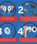 Installation steps for Dryer Vent Quick Release System For 4 Inch Tubes Two Piece Quick Connect Twist And Lock Easy Install