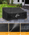 Heavy Duty Patio Sofa Cover For 3-Seat Outdoor Couches Waterproof With UV Guard No Tears No Fading 78 Inch Wide black cover