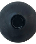 Top Shelf 4 Pack Rubber Screw On Door Bumpers For Sheds Cabinets And Sliding Doors Kickass Durable Soft Plush Stops With Built In Metal Washers Smooth 1 Inch Fit, black rubber bumper top view with hole.