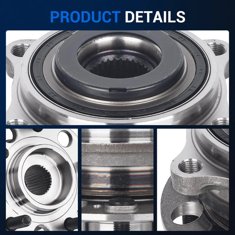 Close-up of 5-Lug Wheel Bearing Hub Assembly Front Or Rear Compatible With Kia Sorento 2016-2020 And Hyundai Santa Fe 2015-2019