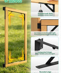 Anti Sag Gate Kit Two Pack Heavy Duty Fence Gate Hardware For Durable Wood And Metal Gates, Steel Construction, Rust Proof Design, Supports Up To 120 Lbs Per Gate, Easy Install And Long Lasting Performance. Black steel anti-sag gate bracket kit on wood fence frame
