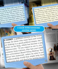 5X Rechargeable LED Page Magnifier With Large 4.5 By 7 Inch Viewing Area Anti Glare Lens And 3 Color Light Modes in use