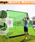 Heavy Duty 1 Inch Steel Frame Golf Driving Cage Net For Backyard Garage Setup And Indoor Simulator With Noise Reduction