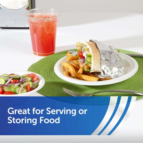 Pre-Cut Aluminum Foil Sheets For Foodservice, 12 X 10.75 Inches, wrap sandwich on plate with fries and drink