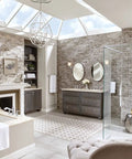 Modern bathroom featuring Dartmoor Posi-Temp Tub Faucet Trim Kit Chrome Finish M-Pact Valve Compatible T2182.