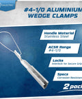Two Pack Aluminum Wedge Cable Clamps With Stainless Steel Ball Handle And Pro Grade Secure Locking System For Aerial Cable Tightening And Sag Prevention, Heavy Duty Durable Clamp For Flat Or Round Cables.