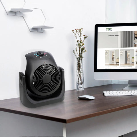 2 In 1 Space Heater And Fan For Home And Office Portable 1500W Energy Efficient Adjustable Tilt Two Heat Settings And Two Fan Speeds
