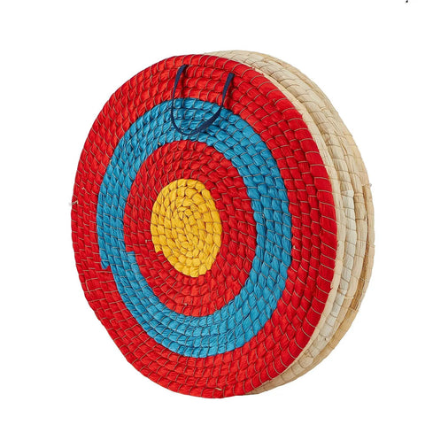 20 Inch 5 Layer Traditional Straw Archery Target Hand Made 4 Inch Thick For Outdoor Shooting Practice With Silk Surface Eco Friendly