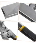 Close-up of Hand Seamer Tool With Straight Jaw Manual Metal Bender showing jaws, ergonomic handles, and construction details