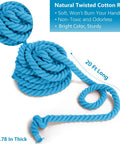 20ft blue cotton Tug Of War Rope For Kids And Adults Outdoor Party Game For Family Reunions Field Days Picnics Backyard Carnivals Camping
