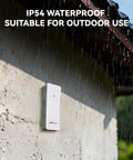 Wireless Weather Station With Dual Zone Indoor Outdoor Monitor for Home and Kids Room mounted outdoors on wall in rain