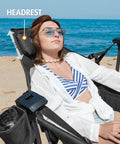 Person relaxing on Two Pack Hammock Camping Chair Outdoor Portable Swing Chair Set with Breathable Mesh on beach