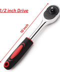 10 Inch Dual Direction Gear Ratchet With One Half Inch Drive Built Tough From Forged Chrome Vanadium Steel Heat Treated For Heavy Duty Use