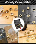 Brass router bushing guide set, 11-piece, Porter-Cable compatible; includes storage case for dovetailing and cutouts.