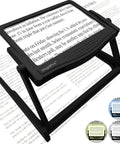 5X Large LED Page Magnifier With Detachable Stand Eye Care Anti Glare Lens Three Color Light Modes For Reading Fine Print Crafting And Low Vision Seniors Hands Free Reading Aid