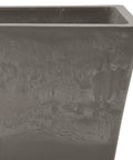 Close-up of Lightweight Cement Style Window Box Planter Made From Plastic Stone Wood Composite, detailed texture visible.