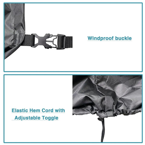 Heavy Duty Kids Water Table Cover For Outdoor Use 34 Inch Square 18 Inch High Waterproof Dustproof UV Protection Fits Splash Pond Rain Showers Water Table 600D Oxford Canvas Cover Only showing windproof buckle and elastic hem cord.