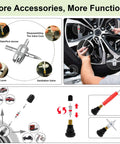 All In One Tire Valve Stem Core Replacement Tool Kit With Quick Change for Cars Trucks and ATVs includes TR413 TR414 TR418