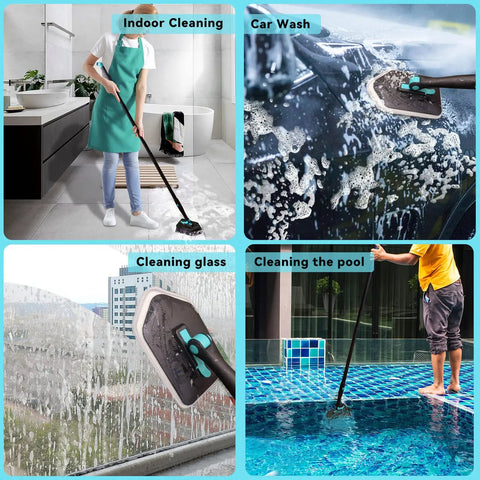 3 In 1 Bathtub Scrubber With Long Reach Extends 51 Inches And Flips Up To 180 Degrees Locks At 45 And 90 for cleaning various surfaces
