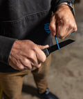 Man using Pledge Pocket Knife With Pocket Clip 3.7 Inch Full Panel Plain Edge Folding Knife With Stainless Steel Blade Textured Grip