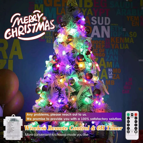 Battery Powered Globe String Lights Remote Dimmable 18Ft 50 LEDs Waterproof Multicolor Fairy Lights For Indoor Outdoor Decor Bedroom Garden Party Christmas Tree 8 Modes To Create Lit Cozy Vibes