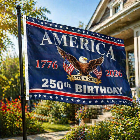 Double Sided 3 Ply Outdoor American Flag For Independence Day Decor 250th Anniversary USA Flag Durable Polyester For Outdoor Use