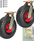 Heavy Duty Industrial Casters Delivering Quiet Smooth Rolling with inflatable rubber tires for mobile workstations.