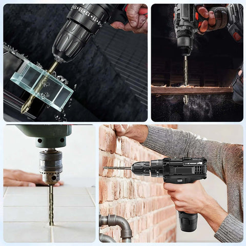 Amazon 5-piece four-flute twist drill bit set (6/6/8/10/12mm) for tile, glass, ceramic, brick, metal and wood