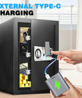 2.5 Cu Ft Fireproof Safe Box For Home Documents With Type C External Power And Electronic Keypad