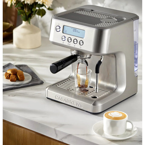 Ultra Espresso Machine With LCD Display And Powerful Milk Frother For Cafe Quality Lattes And Cappuccinos At Home on counter