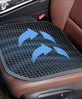 Summer Cooling Ventilated Mesh Seat Cushion Pad For Cars And Trucks Breathable Seat Cover on brown car seat with airflow arrows