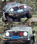 Beefy 30 LED 5.3 Inch Aluminum Roof Light Bar For RC Crawlers on RC car navigating rocky terrain