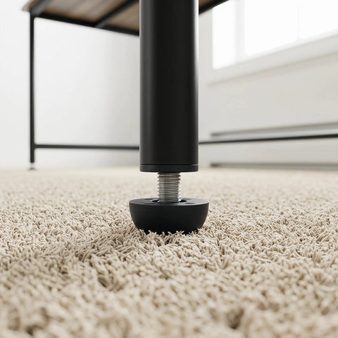 Heavy Duty M8 Adjustable Furniture Leveling Feet With Screw-In Legs on carpet for table support