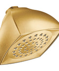 Voss Brushed Gold One Function Showerhead With Four And One Sixteenth Inch Diameter, 2.5 GPM Full Spray, Brass Swivel Ball, Dope Bath Upgrade, Model 6325BG