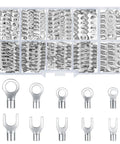 320 Piece Non Insulated Ring Fork U Type Female Terminal Kit For DIY Friendly Auto Electrical Wiring Copper Wire Lugs And Crimp Connectors