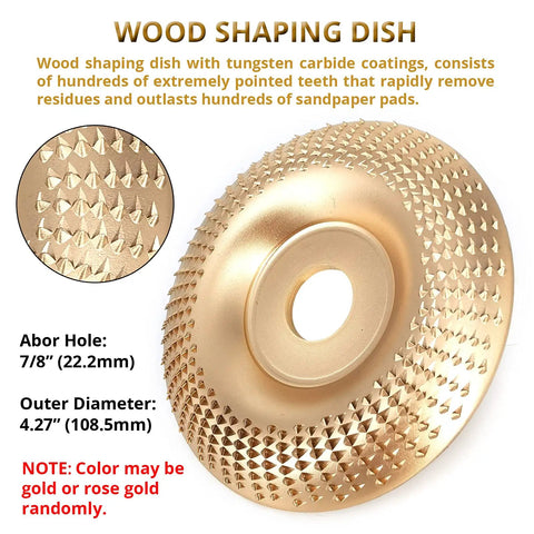 Pro Level Angle Grinder Accessory Kit Kicking Serious Tail With Wood Shaping Flap Sanding Wheels and Tough Chain Carving Discs for 4 Half Inch Grinders Ultimate Woodworking Setup, 4.27 inch wood shaping dish.