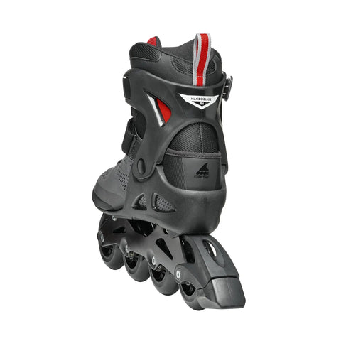 Rear view of Macroblade 84 Mens Fitness Inline Skates Built For Real Skaters With High Cuff Support And Adjustable Fit Footboard