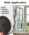 Rock Solid Heavy Duty Closed Cell Foam Weather Stripping For Doors And Windows Self Adhesive 1 4 Inch By 1 8 Inch Tape 3 Pack Set on window.