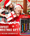 Magnetic Mini Screwdriver Set Six Piece Precision Kit With PH00 PH0 PH1 2.0mm 2.4mm 3.0mm Bits shown in holiday gift scene