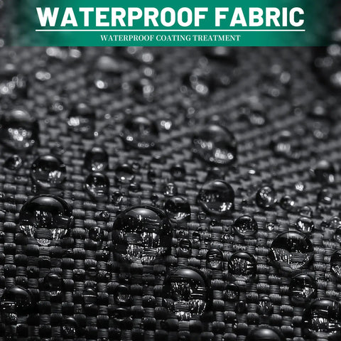 Close-up of waterproof 600D Oxford canvas with water droplets, showcasing material texture for 8Ft Firewood Rack Cover Waterproof Ultra Tough