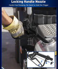 Pro Grade 12V 200W Diesel And Kerosene Electric Fuel Transfer Pump Kit with nozzle and hoses shown in use