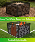 Heavy Duty 2 In 1 Outdoor Compost Bin With Lid, Large 93/130 Gallon Garden Waste Cage used for yard and football gear storage, side view