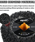 Diamond Surface Conditioning Drum 4.5 Inch 36 Grit Wire Drawing Wheel shown in close-up detailing high-hardness diamond material