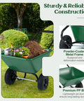 Two Wheel Wheelbarrow Garden Cart With 330 Lbs Capacity And 21 Gallon Volume Heavy Duty Yard Dump Cart With 10 Inch Pneumatic Tires
